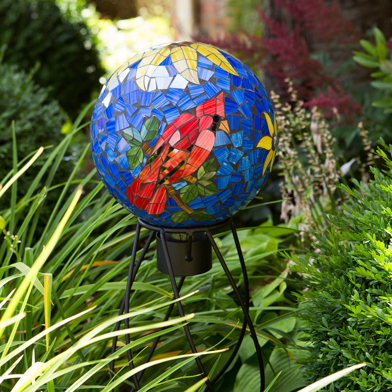 Canora Grey Chevonne Cardinal Mosaic Gazing Ball & Reviews | Wayfair